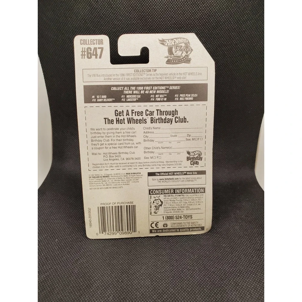 Hot Wheels Lakester, dated 1998, sealed in package